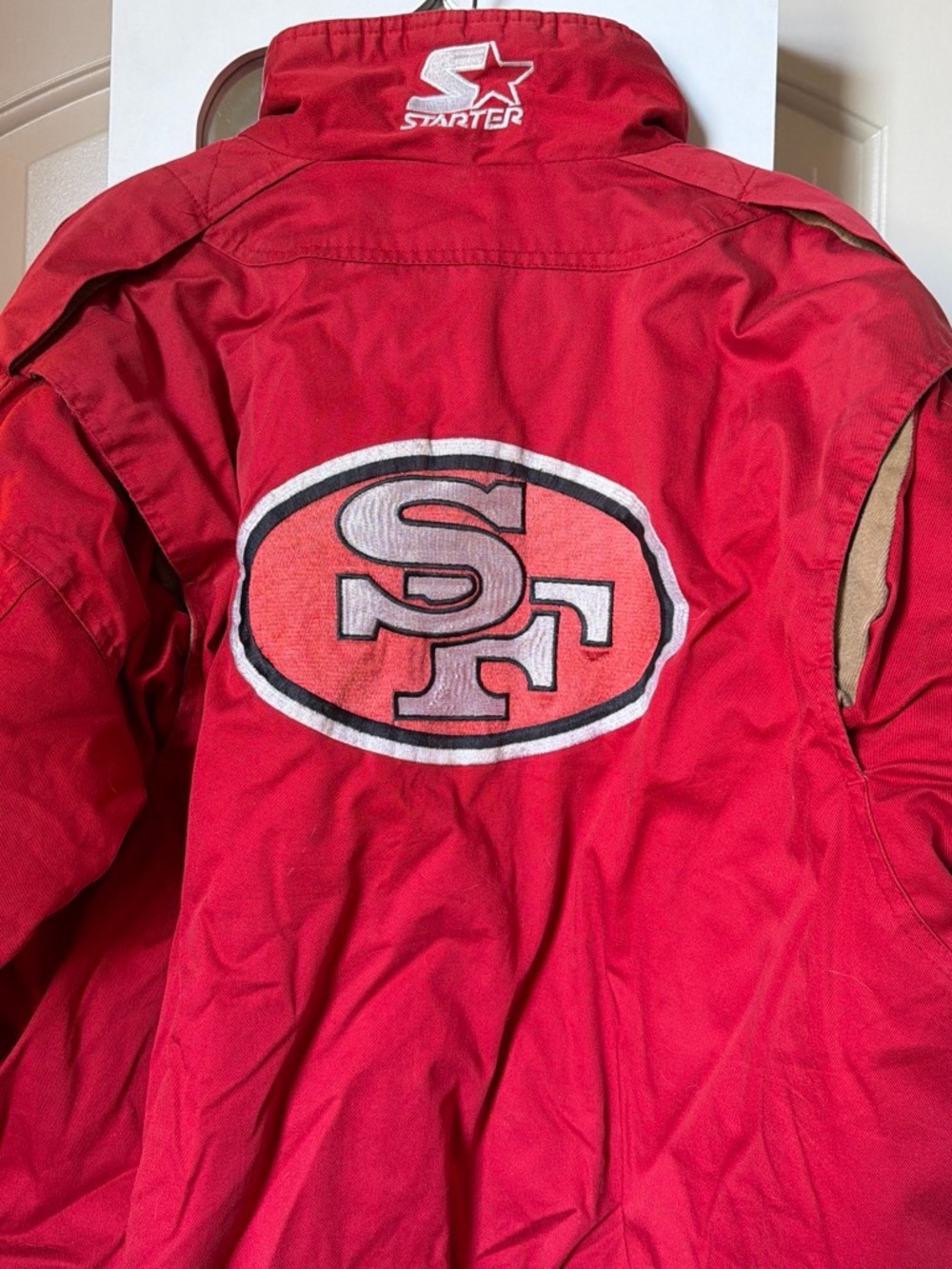 STARTER Red San Francisco 49ers Bomber Jacket with Logo